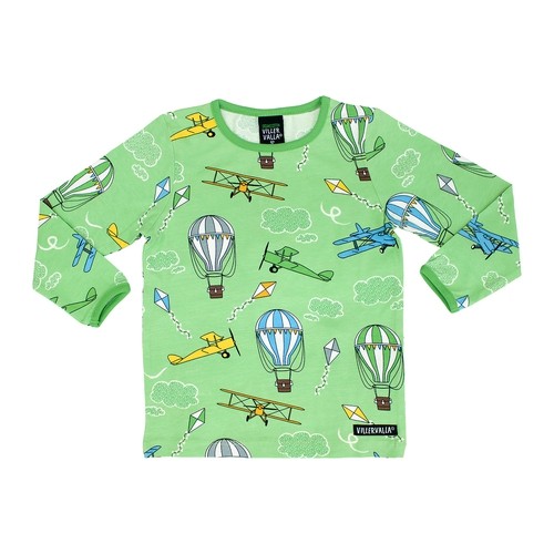 Villervalla Tshirt Aircraft soft pea