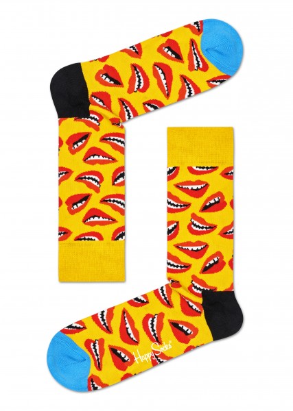 Happy Socks Socken Erwachsene Lippen gelb