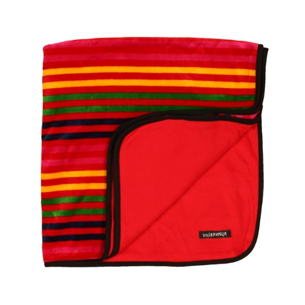 VILLERVALLA reversible blanket DRK TOMATO STRIPE - one size