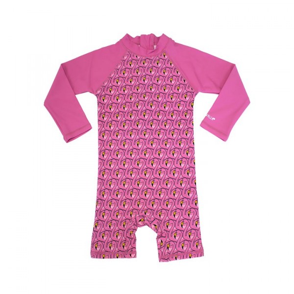 Villervalla UV-Overall flamingo/flamingo mit 50+ Schutz