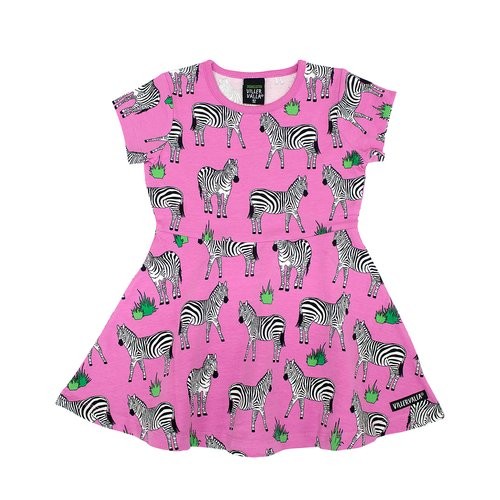Villervalla kurzärmliges Schwingkleid zebra