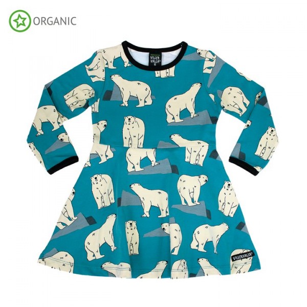 Villervalla langärmliges Schwingkleid polar bear