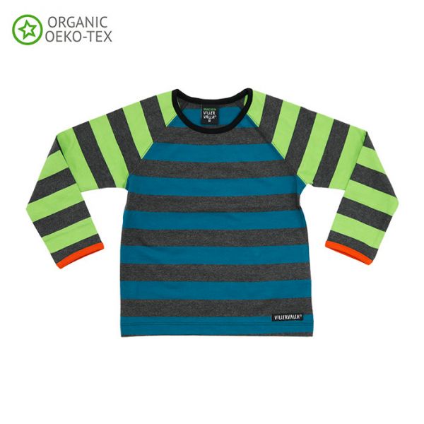 Villervalla Soft long sleeved tricot t-shirt for adults pacific/avocado