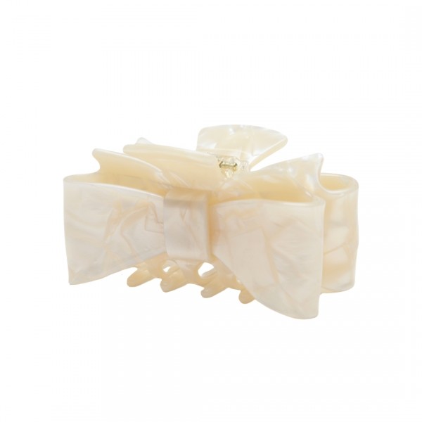 Liebly Haarklammer Schleife klein white pearl 6 cm