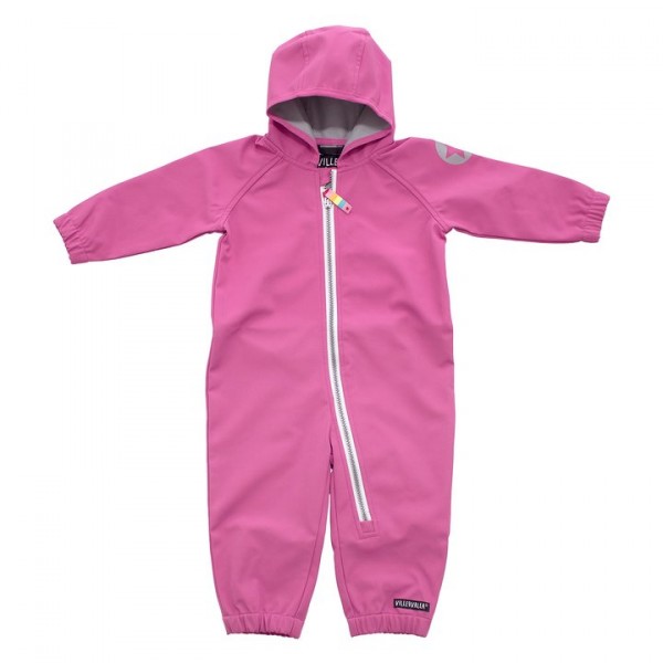 Villervalla Funktionsoverall aus Softshell Flamingo