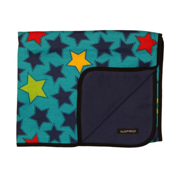 VILLERVALLA reversible blanket STARS DRK BLUEBERRY