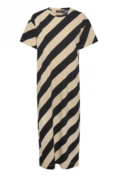 Soaked in luxury SL Eve Kleid Black Diagonal Stripe Print