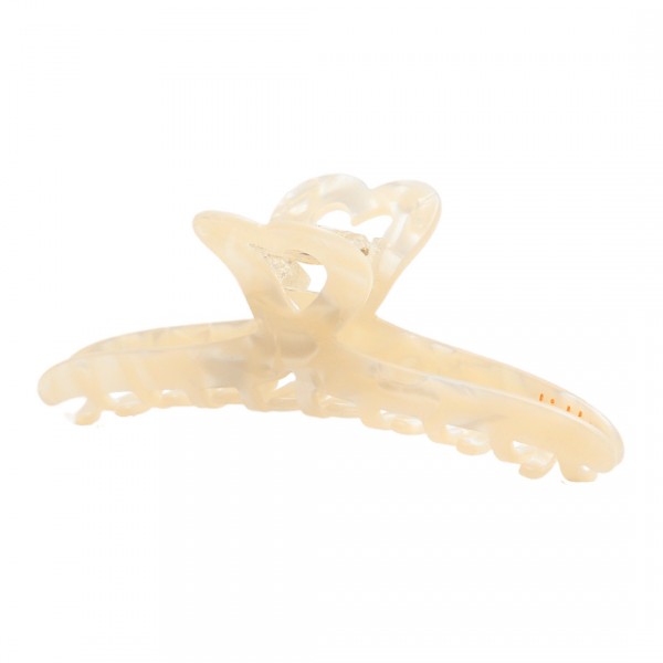 Liebly Haarklammer slim heart groß white pearl 12 cm