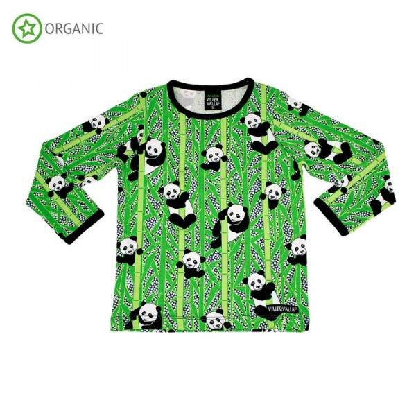 Villervalla langärmliges T-shirt panda