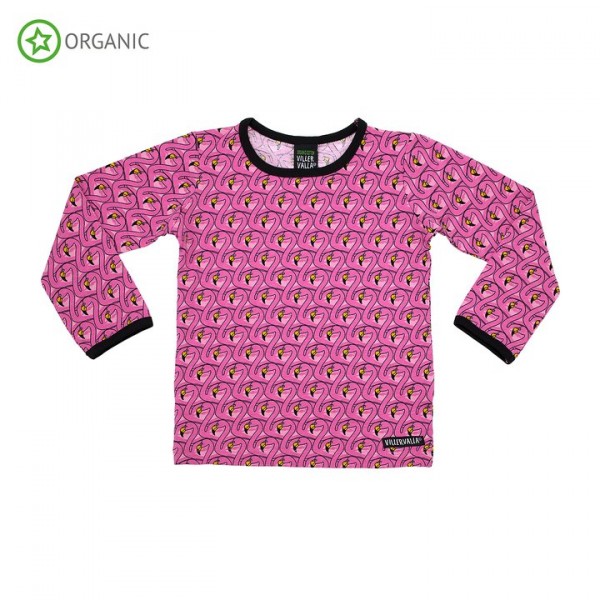 Villervalla langärmliges T-shirt flamingo