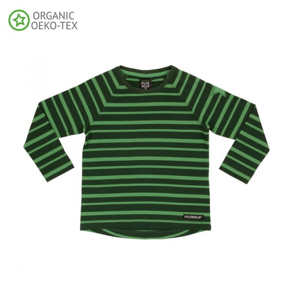 Villervalla langärmliges T-shirt drk pine/lgt pine