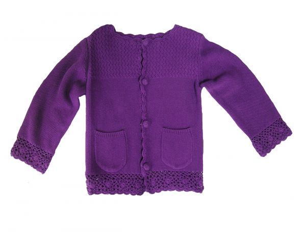 Snoozy Girls L/S Cardigan - Purple