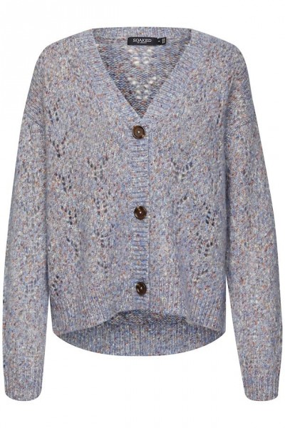 Soaked in luxury Anabelle Cardigan shirt blue neps