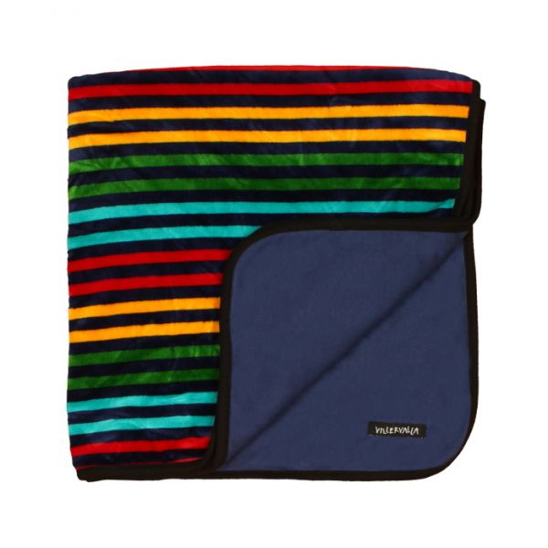 VILLERVALLA reversible blanket DRK BLUEBERRY STRIPE - one size