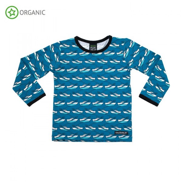 Villervalla langärmliges T-shirt shark