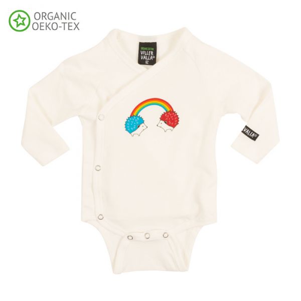 Villervalla Soft long sleeved wrap-over body marble in tricot for babies