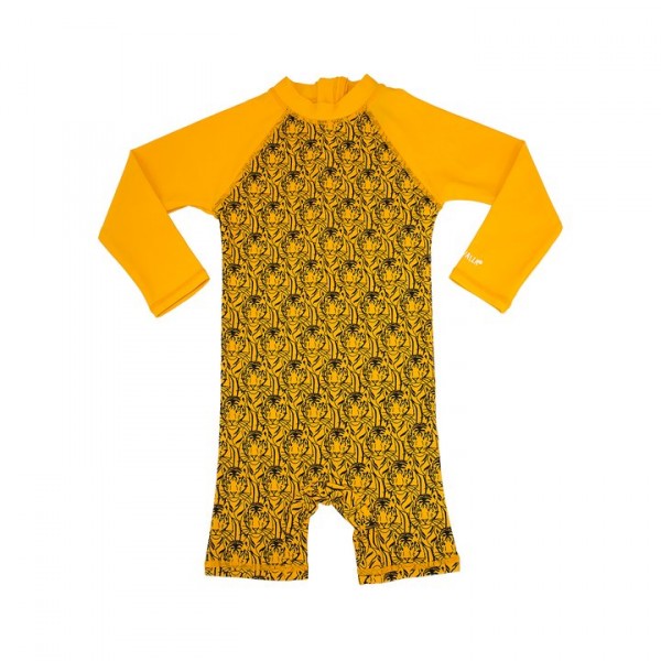 Villervalla UV-Overall tiger/mango mit 50+ Schutz