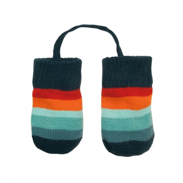 Villervalla gestrickter Babyhandschuh mit Kordel africa Größe 0-1 Jahr