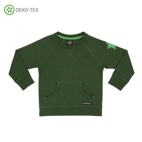 Villervalla Sweatshirt mit Taschen drk pine/lgt pine