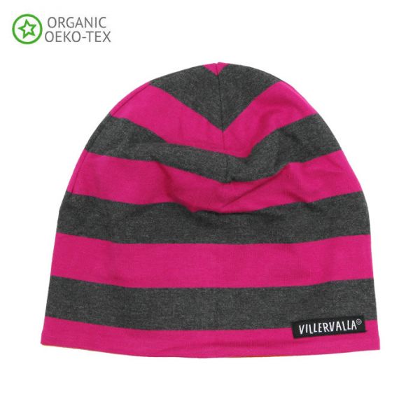 Villervalla Soft tricot hat cranberry/carrot