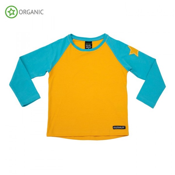 Villervalla langärmliges T-shirt mango/riviera