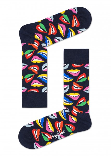 Happy Socks Socken Erwachsene Lippen schwarz