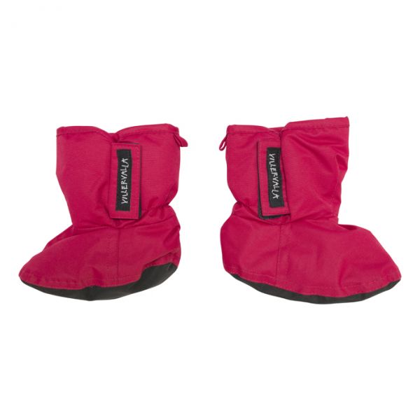 VILLERVALLA Waterproof (8000mm) booties with fleece lining and reinforcement under foot Drk cranberr