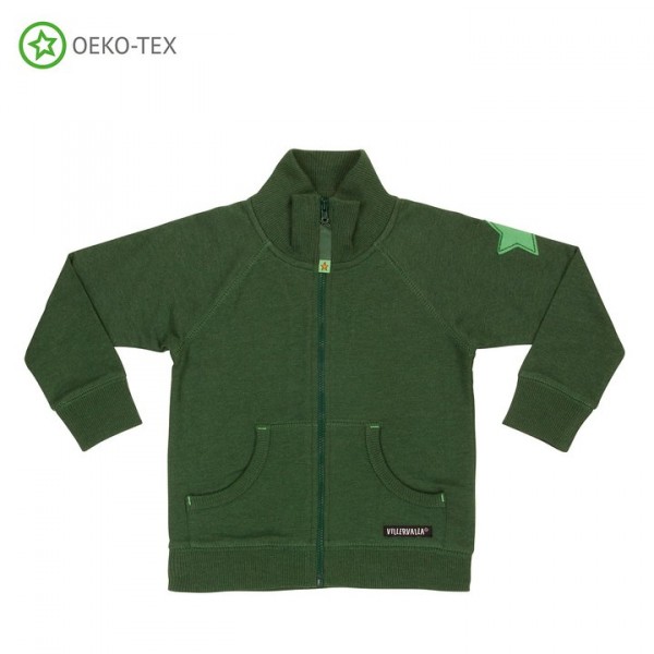 Villervalla Sweatjacke mit Reißverschluß und Taschen drk pine/lgt pine