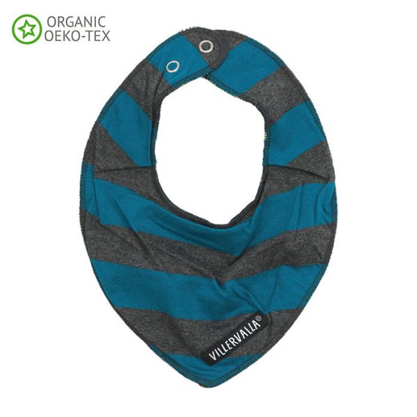 Villervalla Soft, reversible tricot scarf with star application on one side pacific/avocado
