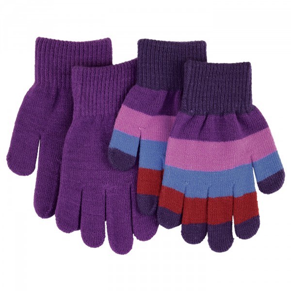Villervalla gestrickte Fingerhandschuhe Set himalaya/dahlia