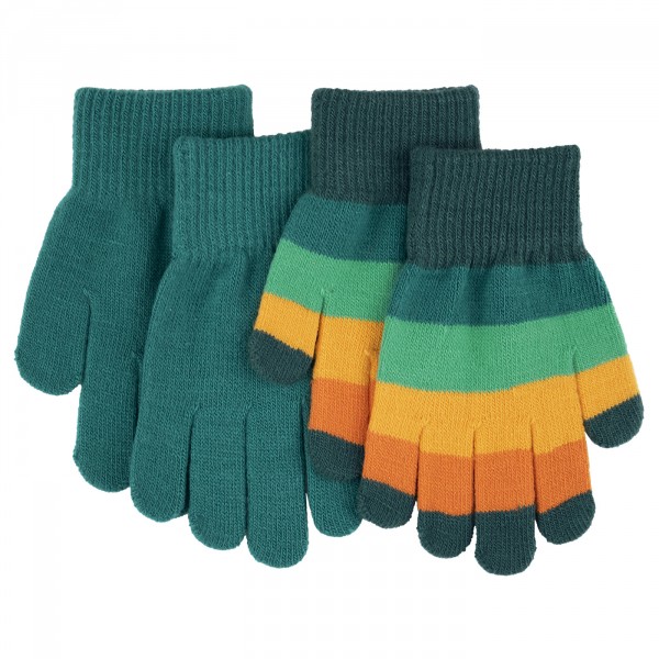 Villervalla gestrickte Fingerhandschuhe Set matterhorn/hemlock