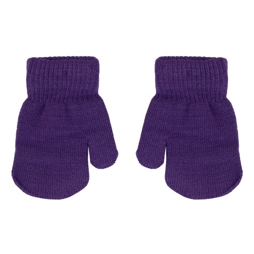 Villervalla gestrickter Handschuh mit Daumen aubergine