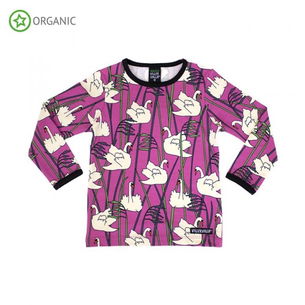 Villervalla langärmliges T-shirt swan
