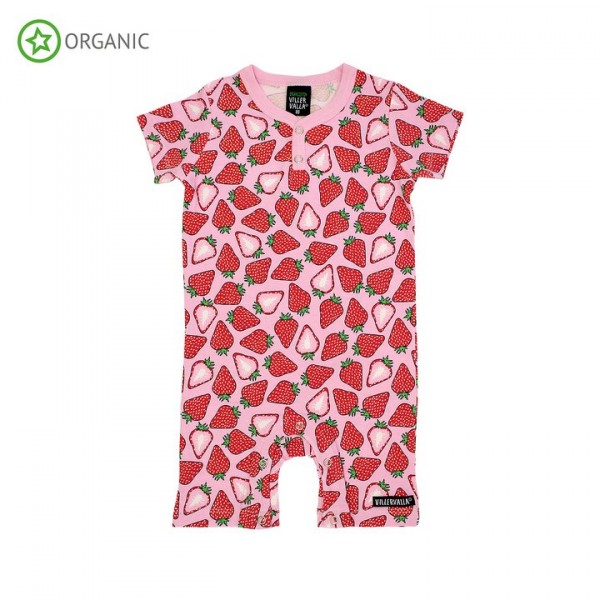 Villervalla Kurzarm Bodysuit mit kurzen Beinen Strawberry