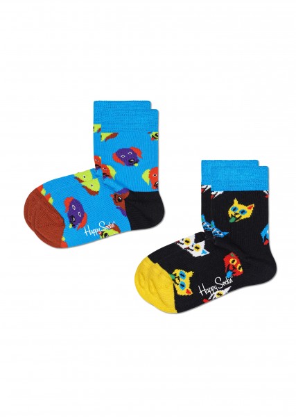 Happy Socks Socken Doppelpack Kinder Katze/Hund